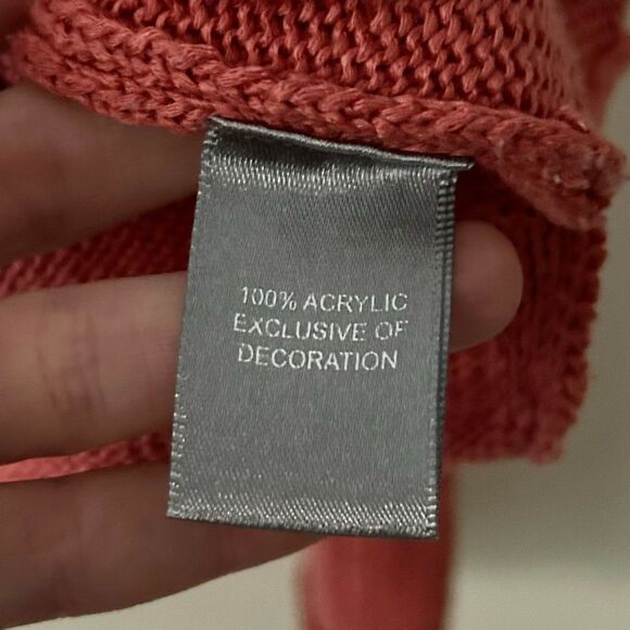 Marled Coral Pink Sweater “Stars & Stripes” Womens Size Large Preloved Excellent - Picture 5 of 6